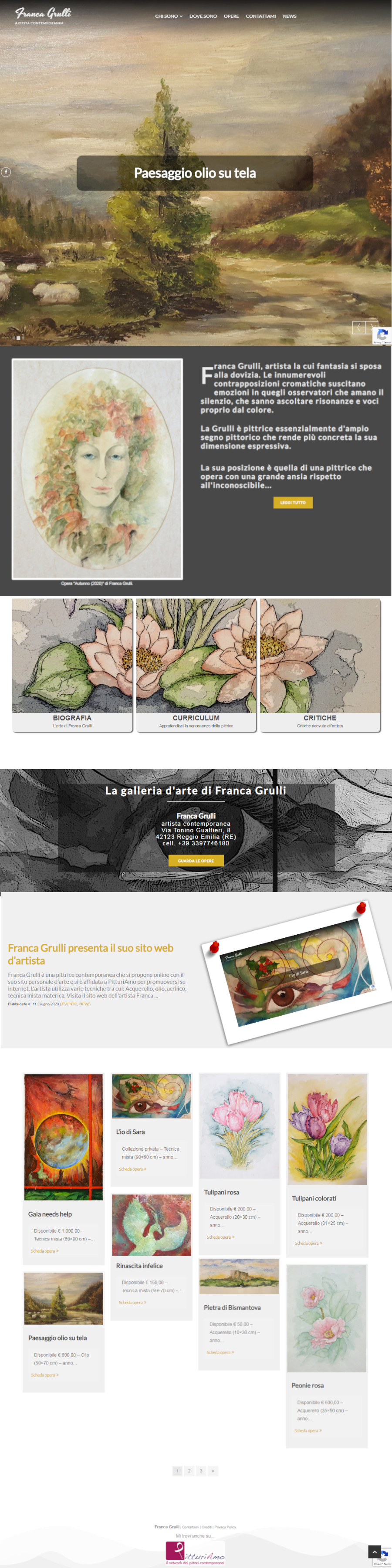 Il sito web dell'artista Franca Grulli - Homepage