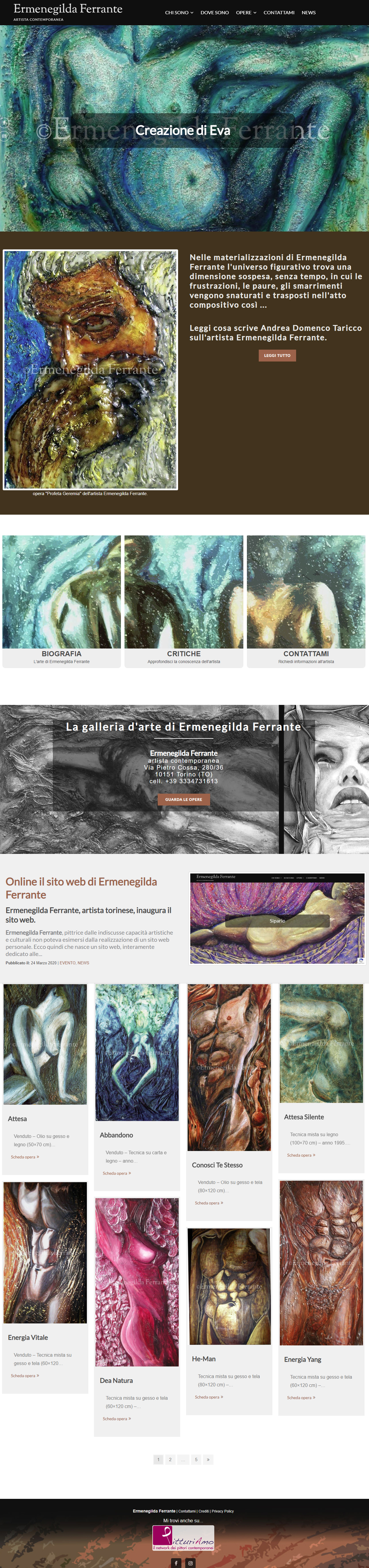 Sito per l'artista Ermenegilda Ferrante - Homepage