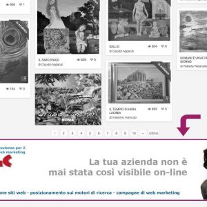 Banner a rotazione molto ampio, visibile per tutta la larghezza della pagina, presente nella parte bassa di tutte le pagine dove si elencano gli artisti.
