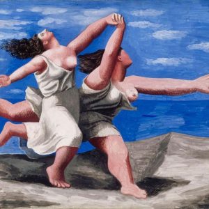 Pablo Picasso ha realizzato l'opera Due donne che corrono sulla spiaggia riprendendo i canoni figurativi del mondo classico trasformandoli in una nuova visione cubista