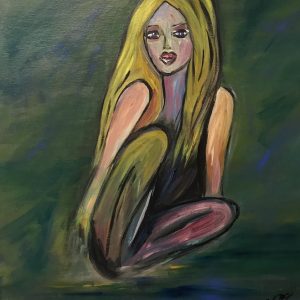 Donna di luce e poesia - Acrilico su tela - 40x40cm