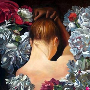 L'arte di Lorena Maria Clementi- Lady among peonies - Olio su tela - 50x50cm