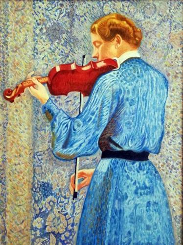 008 Carmine D'Auria - La violinista - Acrilico su tela - 40x50 cm