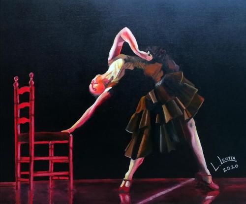047 Luca Leotta - Flamenco... - Olio su tela - 60x50 cm