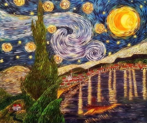 006 Maria Elena Di Lascio - Starry Starry Night - Acrilico su tela - 80x95 cm