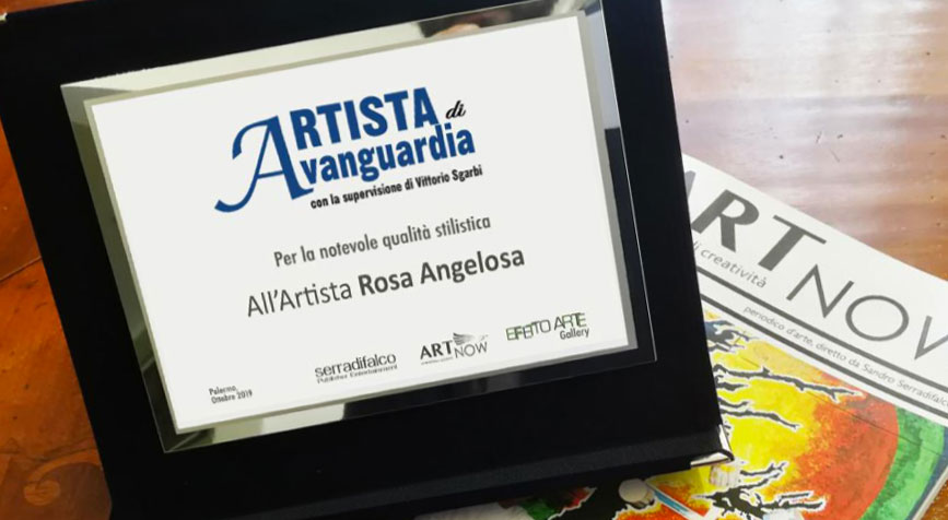 Targa personalizzata relativa al Premio Artista di Avanguardia e Rivista Art-Now